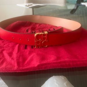 Carolina Herrera Red Logo Belt